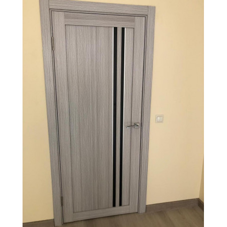 Дверь межкомнатная ТУРИН 525 с молдингом, экошпон (ст. черное)